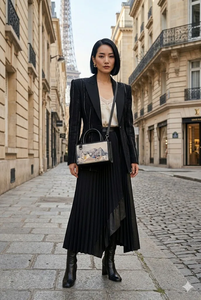 MINHWA TOTE SMALL / BLACK model styling